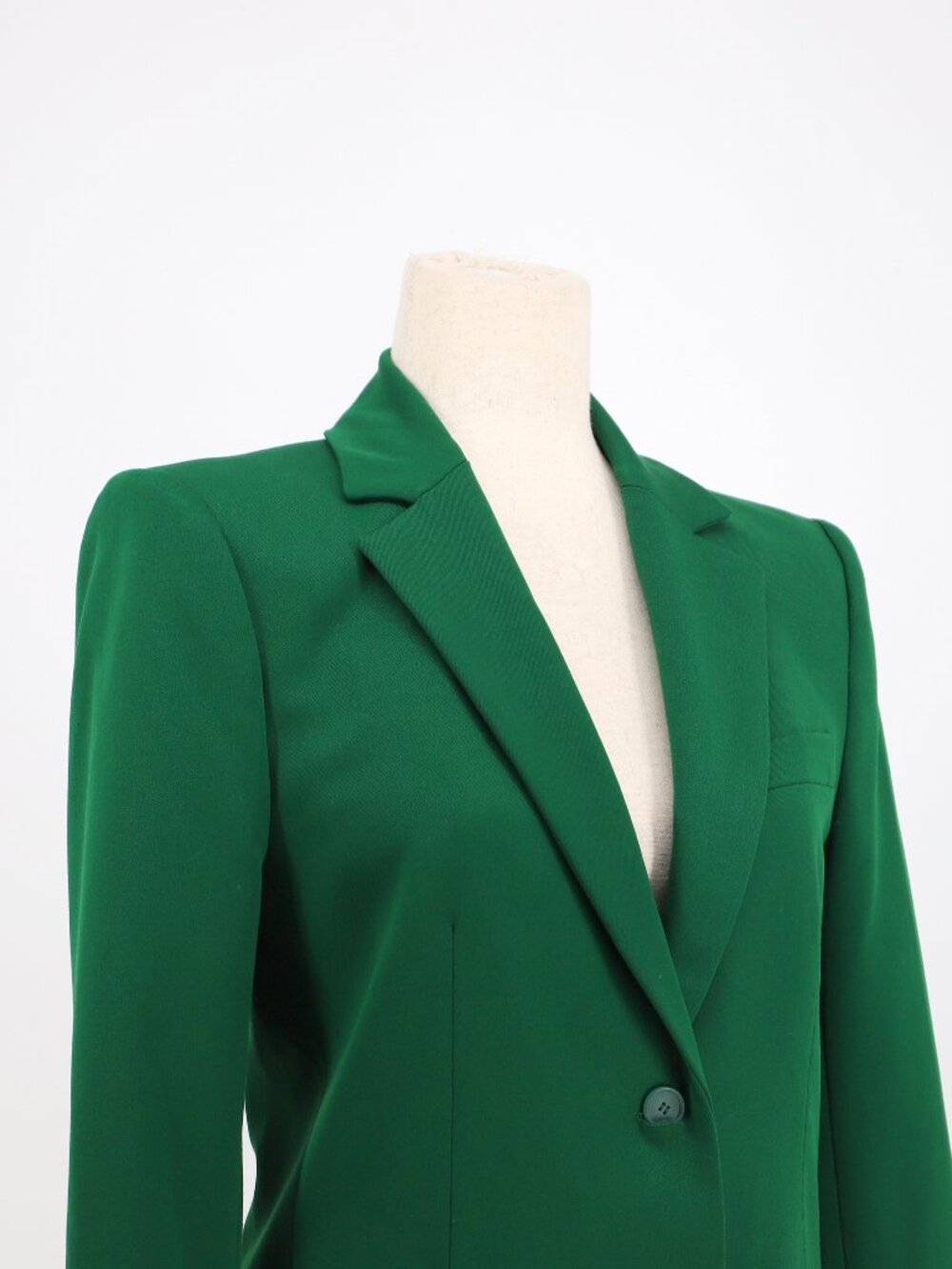 ZARA Shoulder Padded Blazer in Dark Green Size S - Picture 3 of 8